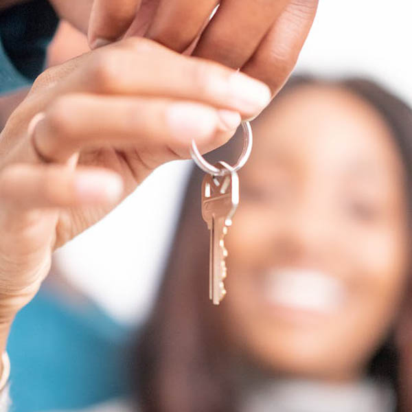 Woman with house keys