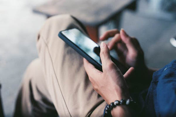 Person using mobile phone