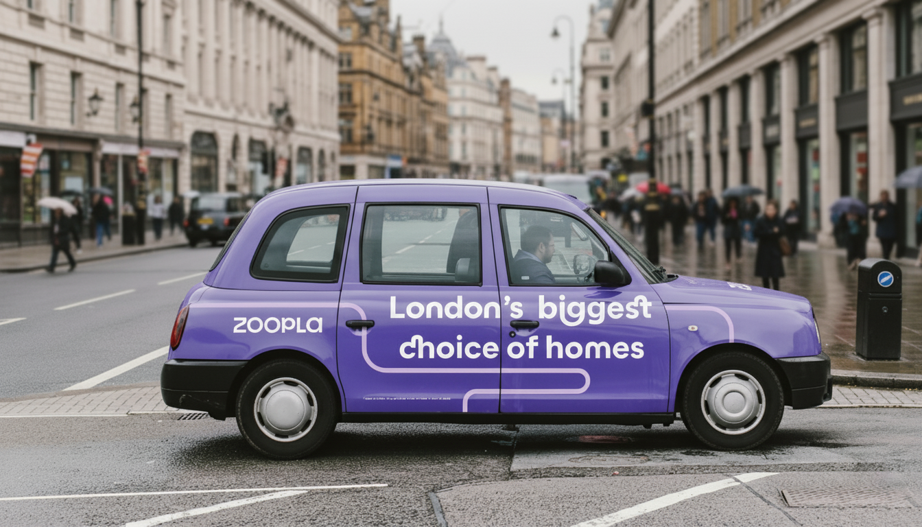 Zoopla taxi in London street